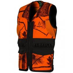 GILET DE CHASSE CAMO ORANGE/VERT TREELAND S