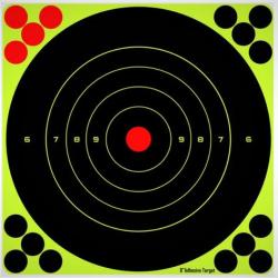 CIBLES SPLASH NOIRE L JAUNE FLUO 20X20 CM PAR 10