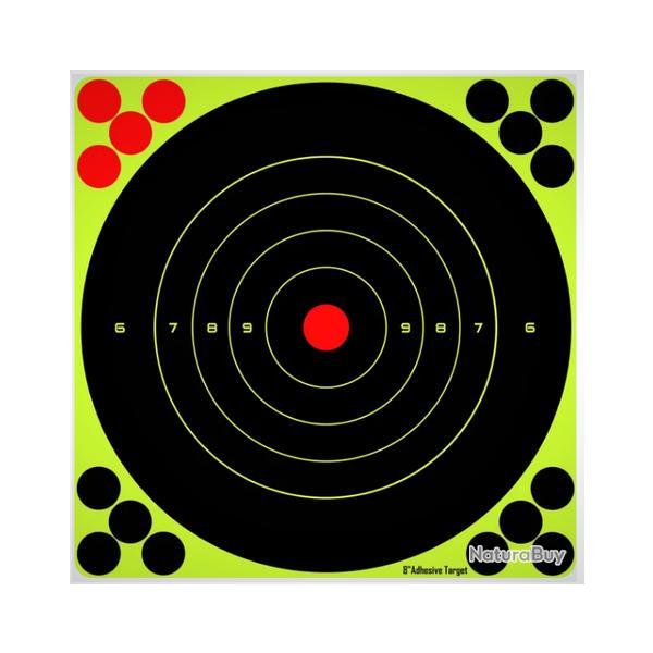CIBLES SPLASH NOIRE L JAUNE FLUO 20X20 CM PAR 10