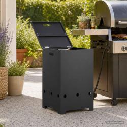 Cache-bouteille de gaz en acier noir, pour le barbecue, 40 &times; 40 &times; 66 cm