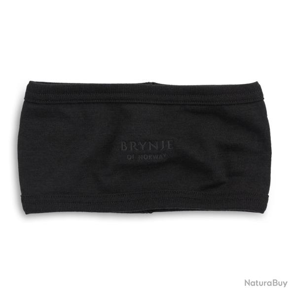 Bandeau Brynje Arctic double �paisseur laine m�rinos 220 g/m� - Noir / Taille unique