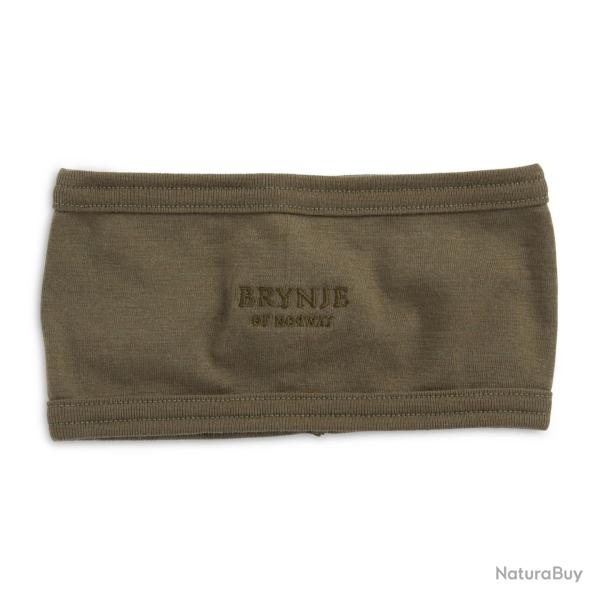 Bandeau Brynje Arctic double �paisseur laine m�rinos 220 g/m� - Vert olive / Taille unique
