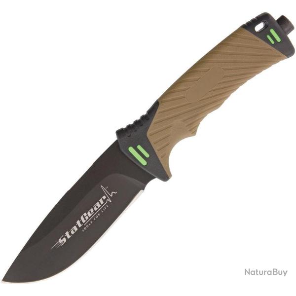 Couteau de survie StatGear Surviv-All lame drop point 102 mm - Coyote