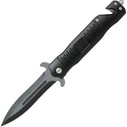 Couteau pliant ABKT TAC Stiletto acier 8Cr13MoV lame 89 mm - Noir
