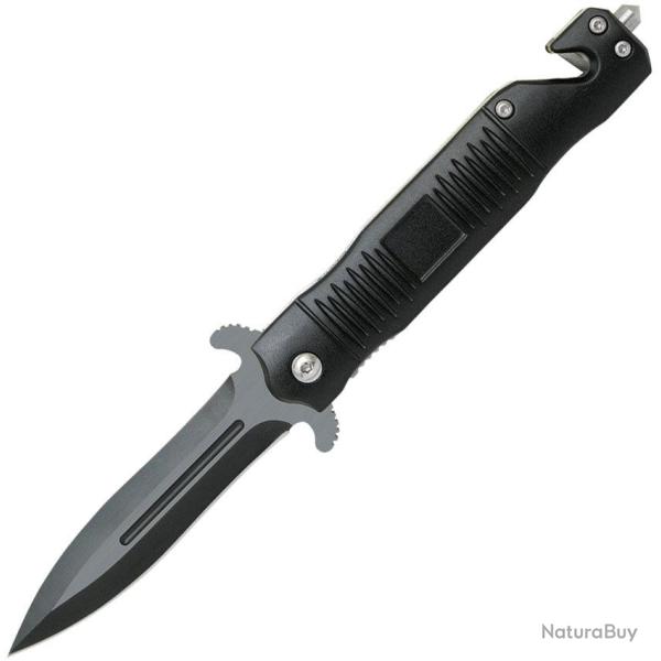 Couteau pliant ABKT TAC Stiletto acier 8Cr13MoV lame 89 mm - Noir