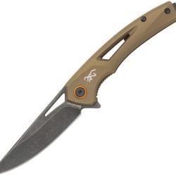 Couteau pliant Browning South Slope acier D2 lame drop point - Bronze