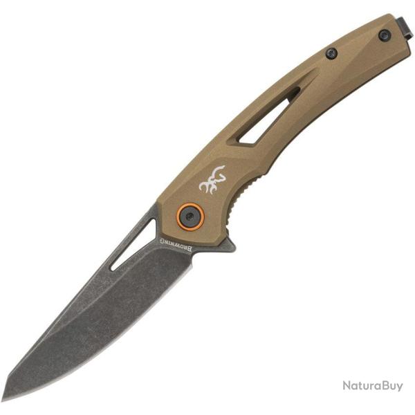 Couteau pliant Browning South Slope acier D2 lame drop point - Bronze