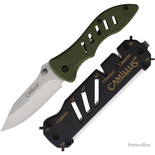 Couteau pliant Camillus Field acier 420 lame 70 mm - Vert