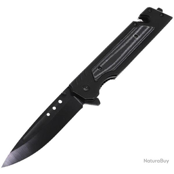 Couteau pliant ElitEdge 10-A116 acier 3Cr13 lame drop point - Noir