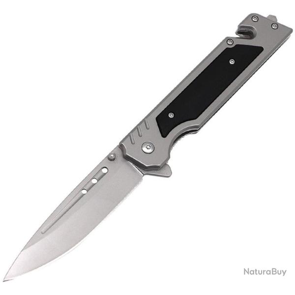 Couteau pliant ElitEdge 10-A116 acier 3Cr13 lame drop point - Gris