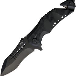 Couteau pliant Frost Cutlery Tank lame 102 mm manche aluminium - Noir