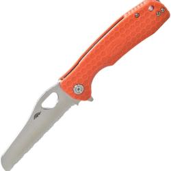 Couteau pliant Honey Badger Knives Large Rescue acier 8Cr13MoV - Orange