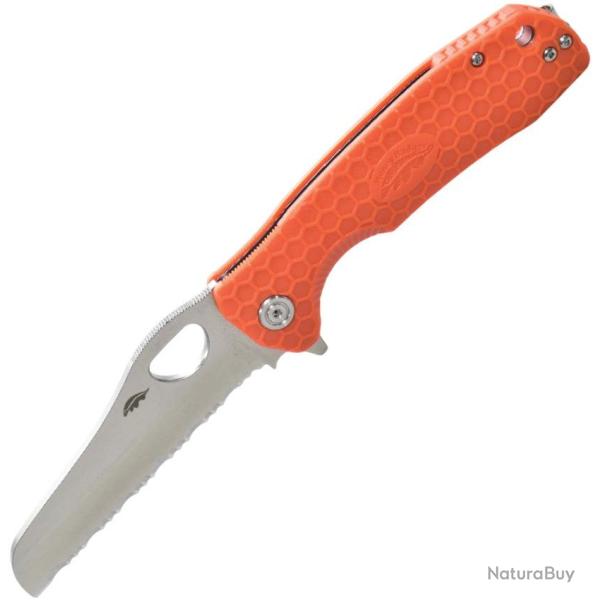 Couteau pliant Honey Badger Knives Large Rescue acier 8Cr13MoV - Orange