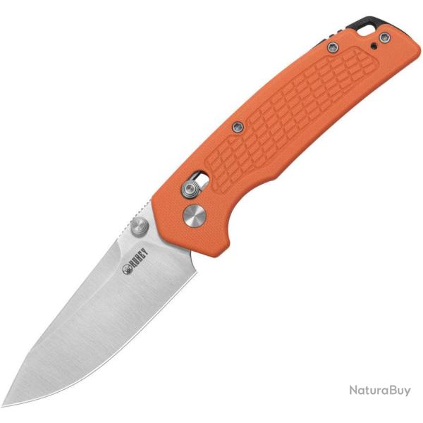 Couteau pliant Kubey Freki acier 14C28N lame drop point 80 mm - Orange