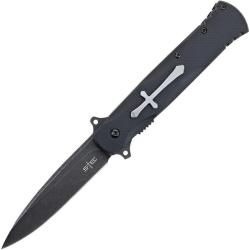 Couteau pliant S-TEC TS017 lame spear point 95 mm manche G10 - Noir