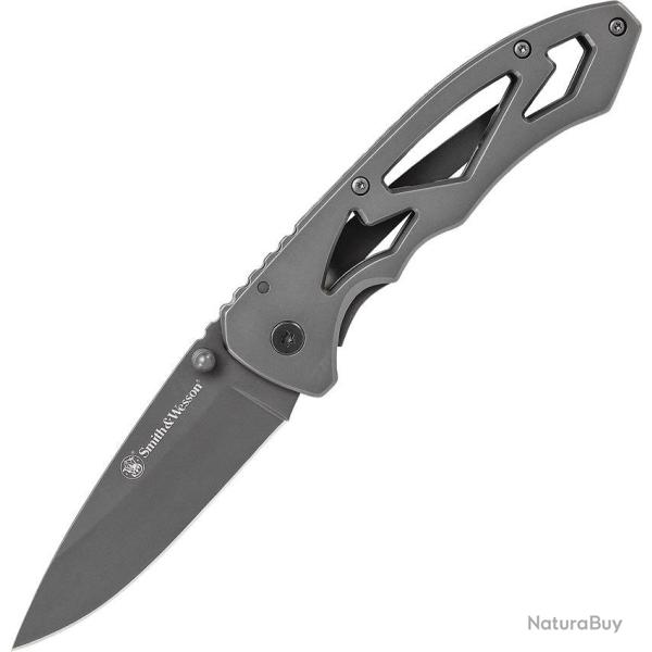 Couteau pliant Smith & Wesson CK400 Large lame drop point - Beige