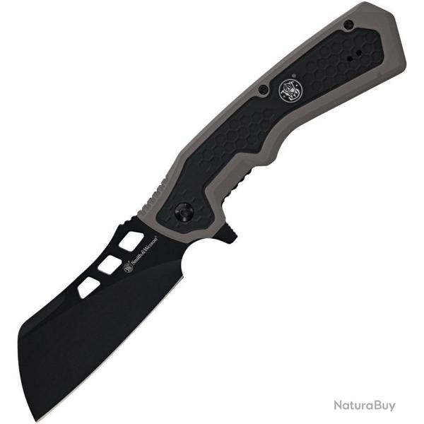 Couteau pliant Smith & Wesson Extraction & Evasion lame cleaver 89 mm - Noir