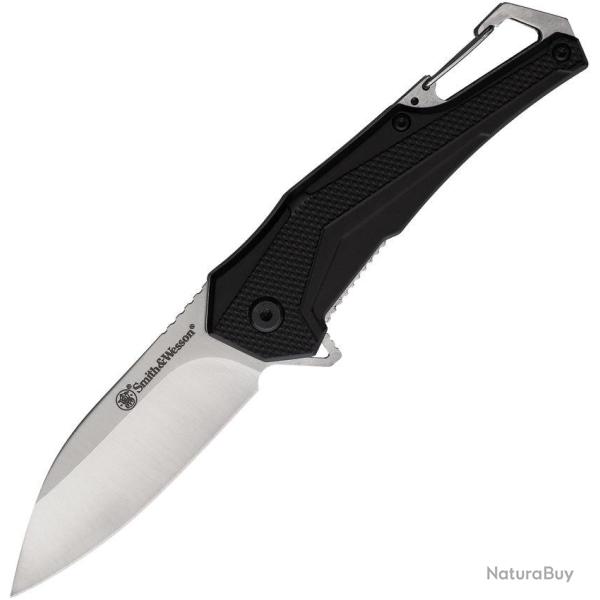Couteau pliant Smith & Wesson Oasis Carabiner lame 76 mm - Noir