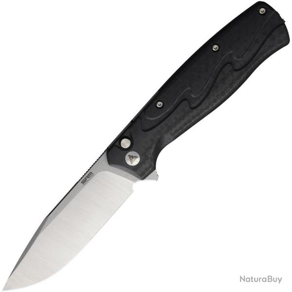 Couteau pliant SRM Knives 221X acier 14C28N lame bowie 92 mm - Noir