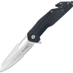 Couteau pliant Tac Force TF-2015 Rescue acier 3Cr13 lame 83 mm - Noir