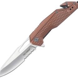 Couteau pliant Tac Force TF-2015 Rescue acier 3Cr13 lame 83 mm - Marron