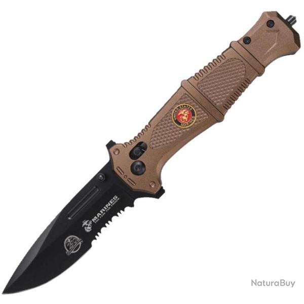 Couteau pliant US Marine Corps M-3010 lame 99 mm - Beige