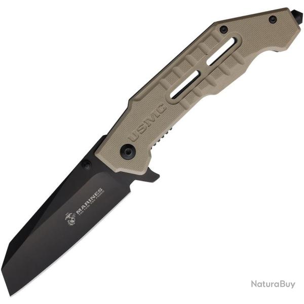 Couteau pliant US Marine Corps M-A3002 acier 3Cr13 - Beige