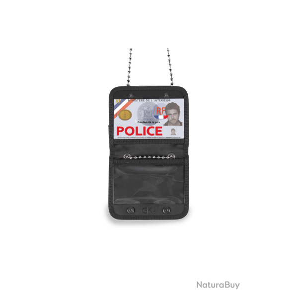 Porte-carte de cou GK Pro en polyamide 10,8 cm de large - Noir
