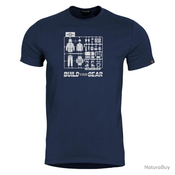 T-shirt Pentagon Ageron Build Your Gear 190 g/m� coton fil� - Bleu nuit / XL