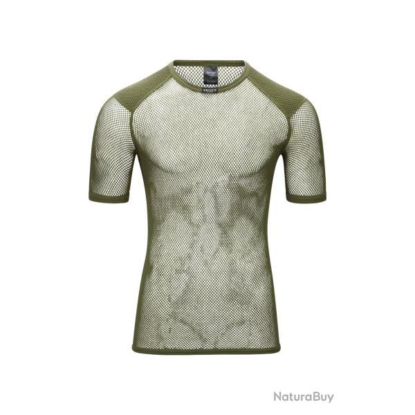 T-shirt thermor�gulateur r�sille Brynje Wool Thermo laine - Vert olive / XXL
