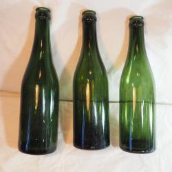 lot 3 Bouteilles bi&egrave;re verre - troupe d'occupation Normandie 1944
