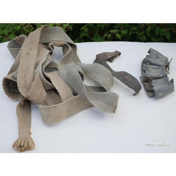 sangle fabrication terrain + cartouchi�re + brelage troupe d'occupation Normandie 1944 FAL24SAN001