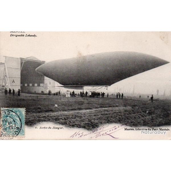 Carte postale ancienne - Dirigeable Lebaudy, sortie du hangar -N�8835