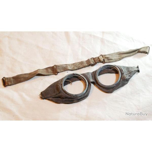Arm�e - rare authentique paire de lunettes motocycliste troupe d'occupation Normandie 1944 - WWII