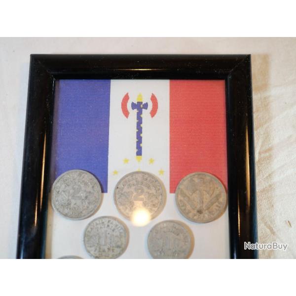 monnaies �TAT FRAN�AIS dans cadre 1942 1943 1944 ref SDC22