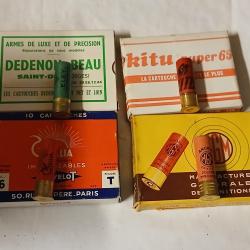 Lot de 4 bo&icirc;tes  de cartouches anciennes  douilles  cartons  cal 16