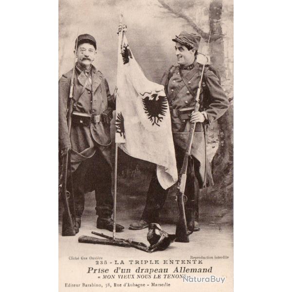 Carte postale ancienne 235 La Triple Entente Prise d'un drapeau Allemand - N�8837