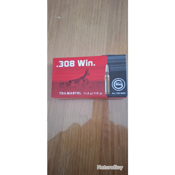 GECOboite neuve de 20 munitions cal 308 demi blind�e 170grains vendu par poudrenoirepro