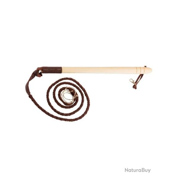 Fouet de chasse v�nerie manche bois, flotte cuir