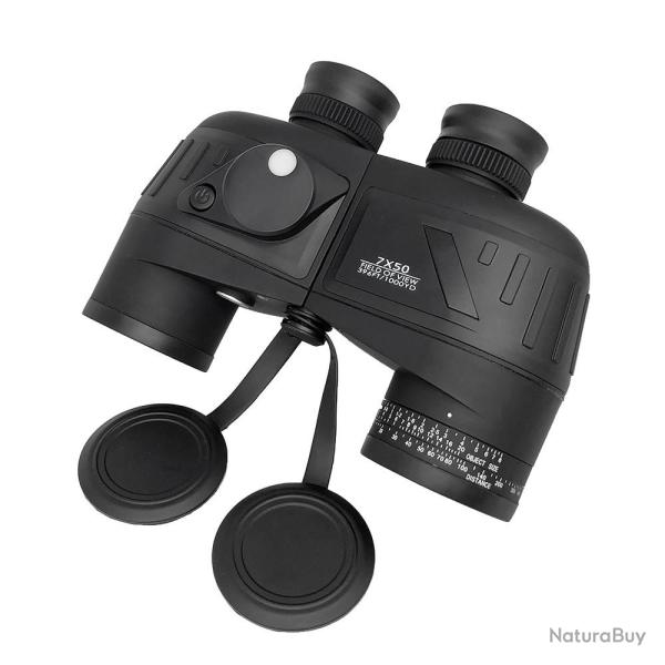 JUMELLES 7X50 ETANCHES AVEC BOUSOLE Noir