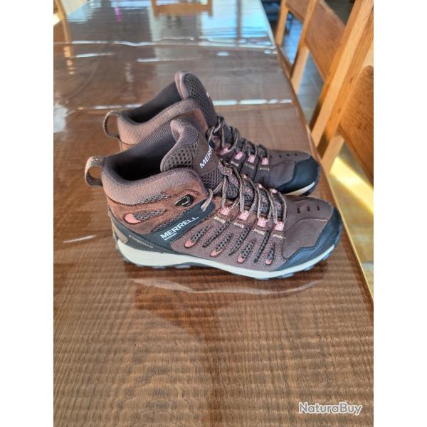 Chaussures de randonn�e / chasse Merrell Crosslander Mid Waterproof - Taille 38 - �tat neuf