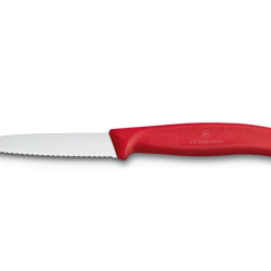 Victorinox Swiss Classic 6.7631.C1 - Couteau d'Office Dent&eacute; 8 cm manche rouge