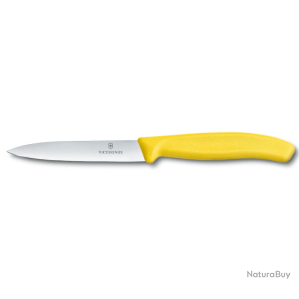 Victorinox Swiss Classic 6.7708.C1 - Couteau d'Office lame lisse 10 cm - manche Jaune