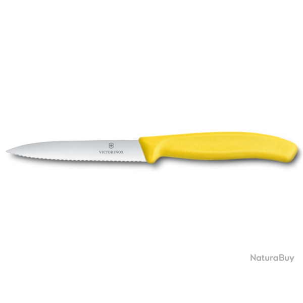 Victorinox Swiss Classic 6.7738.C1 - Couteau d'Office Dent� 10 cm - manche Jaune