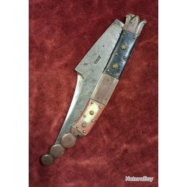Rare et grande Navaja Queue de crotale XIXe.si�cle Valero Jun Zaragoza
