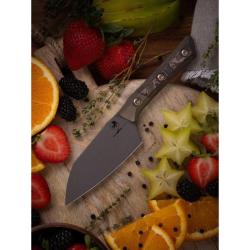 Couteau Microtech Santoku Lame Acier M390MK Manche Carbone &Eacute;tui Feutre Made In USA MCT3300B1DLCLWC