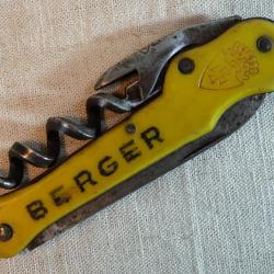 Tire bouchons Limonadier canif ancien Corkscrew BERGER ressort cass&eacute; - ref CAB25CNR007