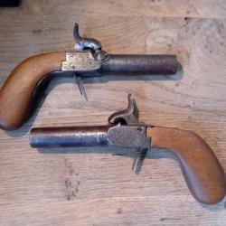 Paire de pistolets &agrave; coffre 19&egrave;me