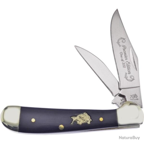 Couteau Frost Cutlery Copperhead Lame Acier Inox Manche Corne de Buffle Noir Lockback FBDG104CBH