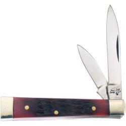 Couteau Pliant Frost Cutlery Baby Doc Lame Acier Inox Manche Os Jigged Rouge Slip Joint F14974DRJB